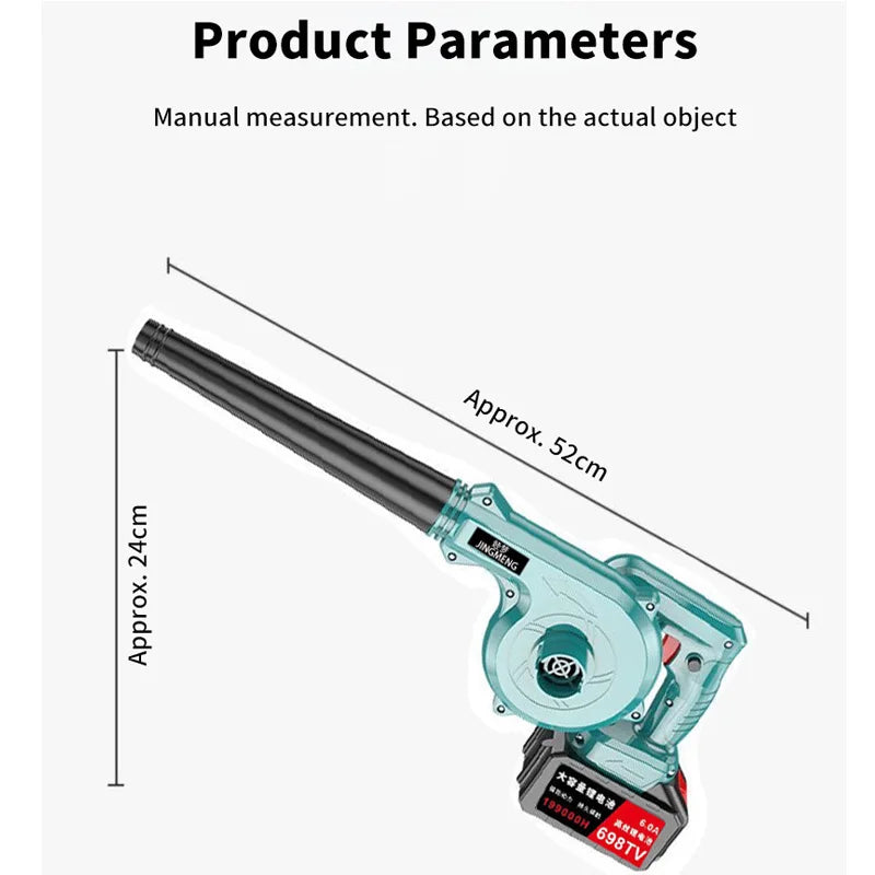 Cordless Electric Air Blower and Vacuum Cleaner for Garden, Dust and Computer - Handheld Power Tool Compatible with Makita Battery