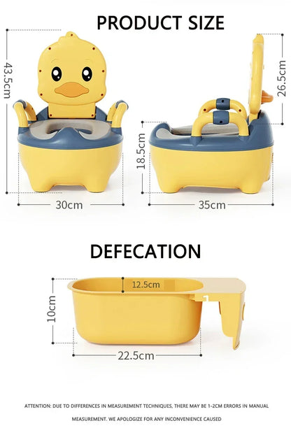 Cute Duck Kids Travel Potty - Portable Indoor/Outdoor Toilet for Boys and Girls, Moveable Children's Bathroom Solution