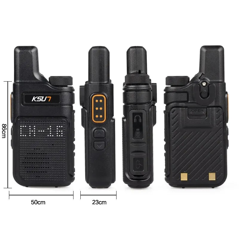 KSUT PMR446 Walkie Talkie Set - 2 Pieces Mini Portable Handheld Radio, Wireless Two-Way Transceiver for Communication