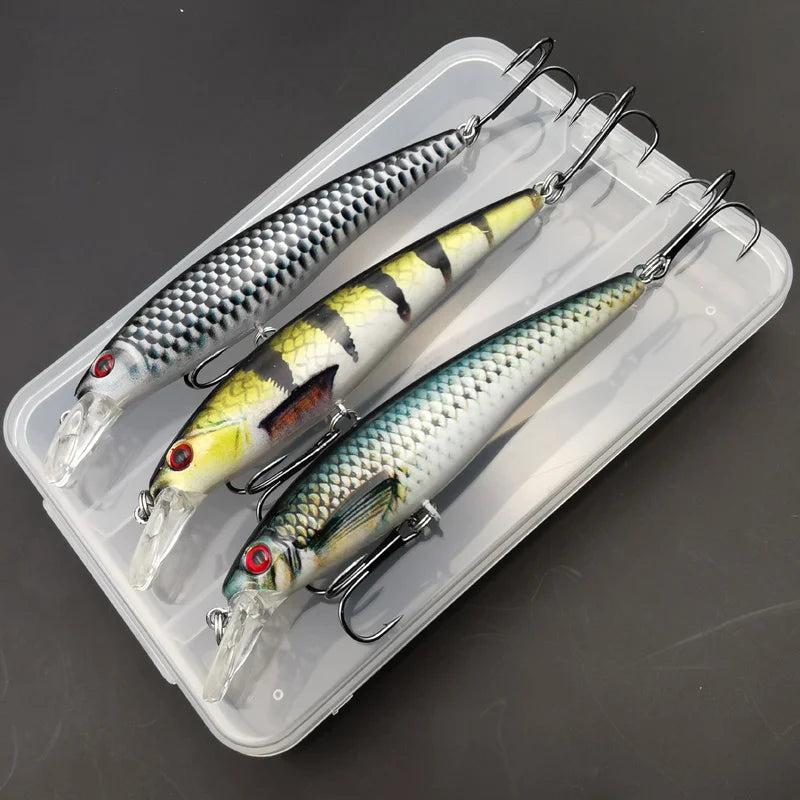 Colorful Printing Sinking Minnow Fishing Lure - 13g Artificial Bait, Available in 1pc or 3pcs Pack, Cool Tackle for Anglers