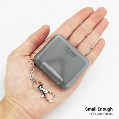 PROfezzion 4-Slot Portable SD Card Holder - Water-Resistant Anti-Shock Case for SD/SDXC/SDHC Cards with Carabiner Attachment