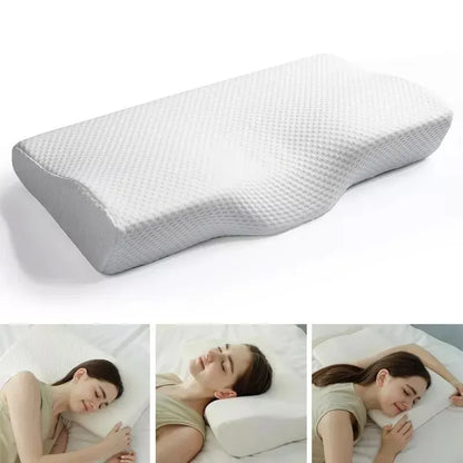 Memory Foam Orthopedic Bed Pillow | Butterfly Shaped Neck Protection | Slow Rebound Cervical Pillow for Health