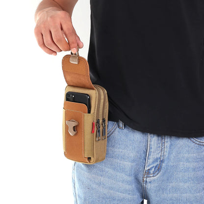 Men's Molle Waist Bag with Phone Holster - Tactical Duty Belt Pouch for Mobile, Cards, Backpacking