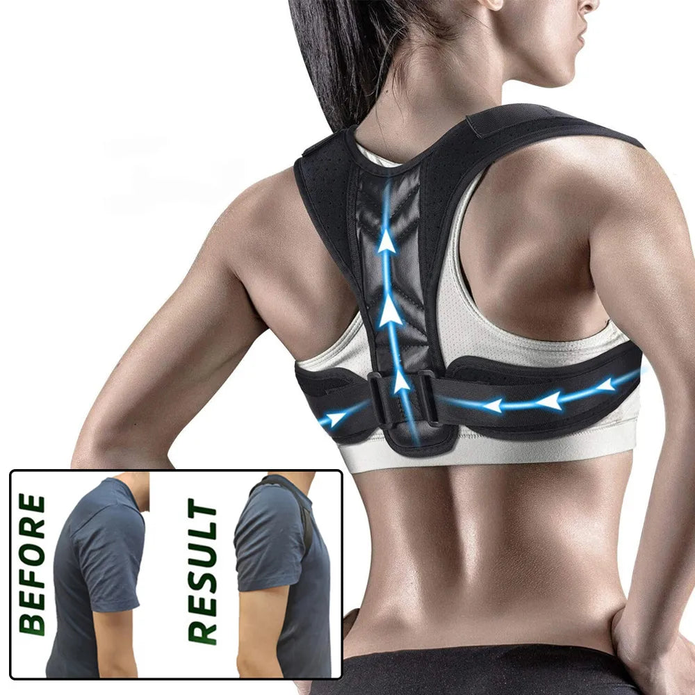 Adjustable Posture Corrector: Humpback Prevention and Spine Pain Relief Belt - Back and Shoulder Support for Women and Men