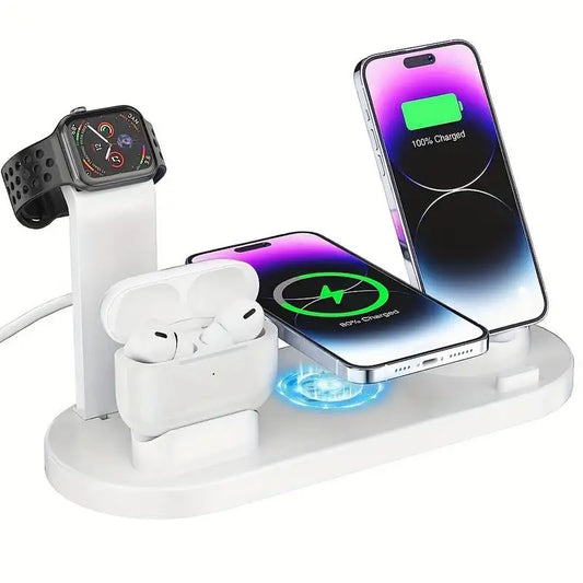 5 in 1 Wireless Charger Stand – Fast Charging Dock for iPhone 15/14/13/12/11, Apple Watch and AirPods