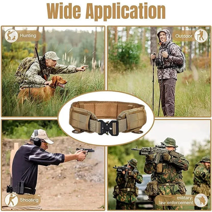 Adjustable Tactical Battle Belt: Military Airsoft Waist Band with Quick Release Buckle - Outdoor Hunting Waistband