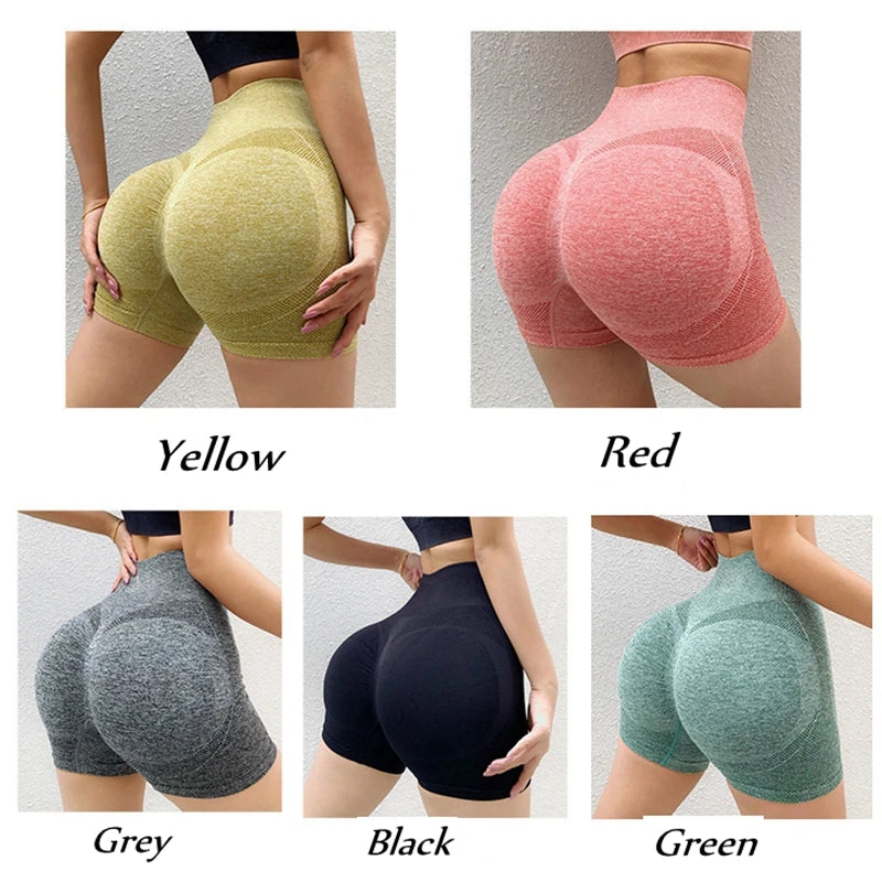 High Waist Yoga Shorts for Women: Workout Fitness Lift Butt Gym Running Short Pants - Ladies Sportswear