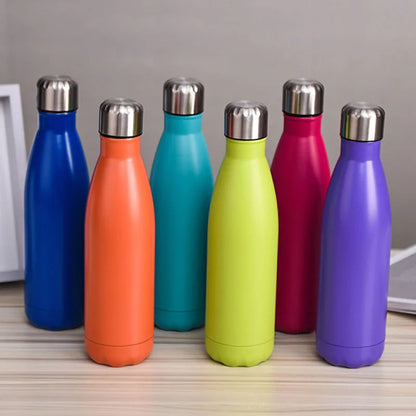 500ml Sport Bottles - Double Wall Insulated Vacuum Flask Stainless Steel Thermos, Large Capacity Coke Bottle, Car Water Cup