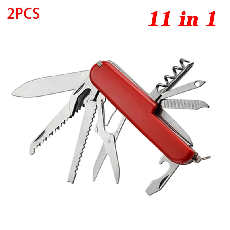 5/7/9/11-in-1 Stainless Steel Army Knife - Multifunctional Folding Pocket Tool for Hunting, Outdoor Camping & Survival, EDC Knife