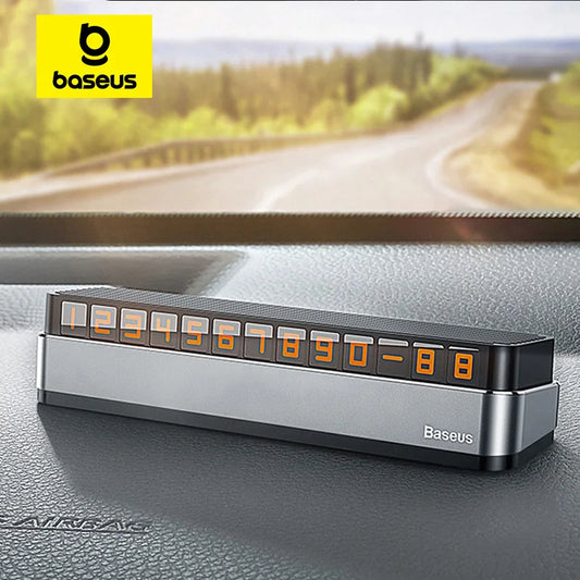 Baseus Car Temporary Parking Card Phone Number Holder | Luminous Telephone Number Plate | Car Park Car-styling Accessories