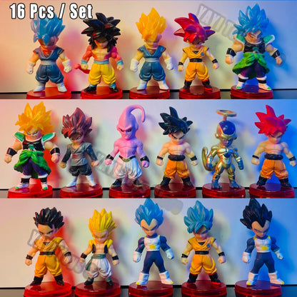 Dragon Ball Z Super Saiyan Son Goku Action Figure Set – Son Gohan, Vegeta, Broly, Piccolo, and Majin Buu | Anime Collectible Toy Gift