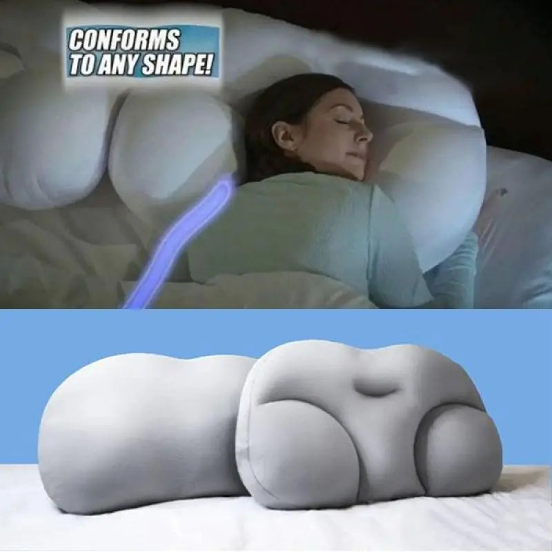 All-Round Egg Shaped Cloud Pillow - 3D Ergonomic Memory Foam Sleeping and Nursing Pillow, Soft Bed Cushion