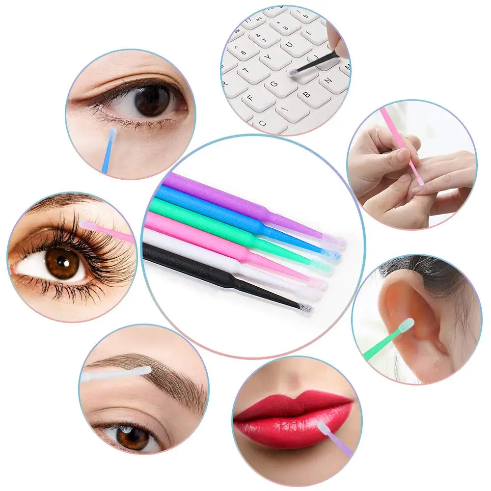 200pcs Disposable Makeup Brushes Set: Mascara Wands, Lip Brushes, Microbrush Applicators - Essential Tools for Eyelash Extension and Eyebrow Makeup