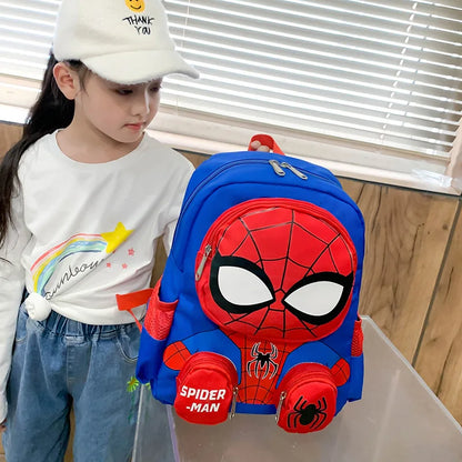 Spiderman Backpack - Super Heroes Student School Bag, Cartoon 3D Stereo Kindergarten Backpack for Children's Travel, Gift