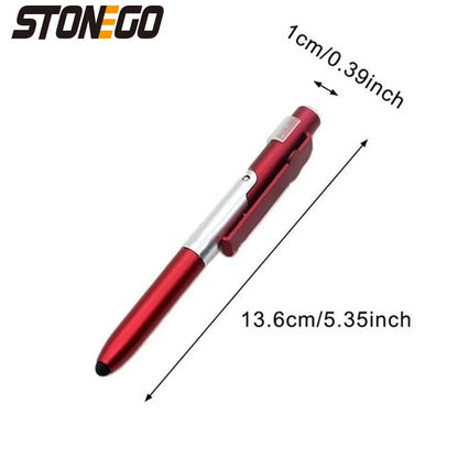 STONEGO 4-in-1 Multifunction Foldable Pen Stylus with Flashlight & Support - Ideal for Tablet and Cellphone