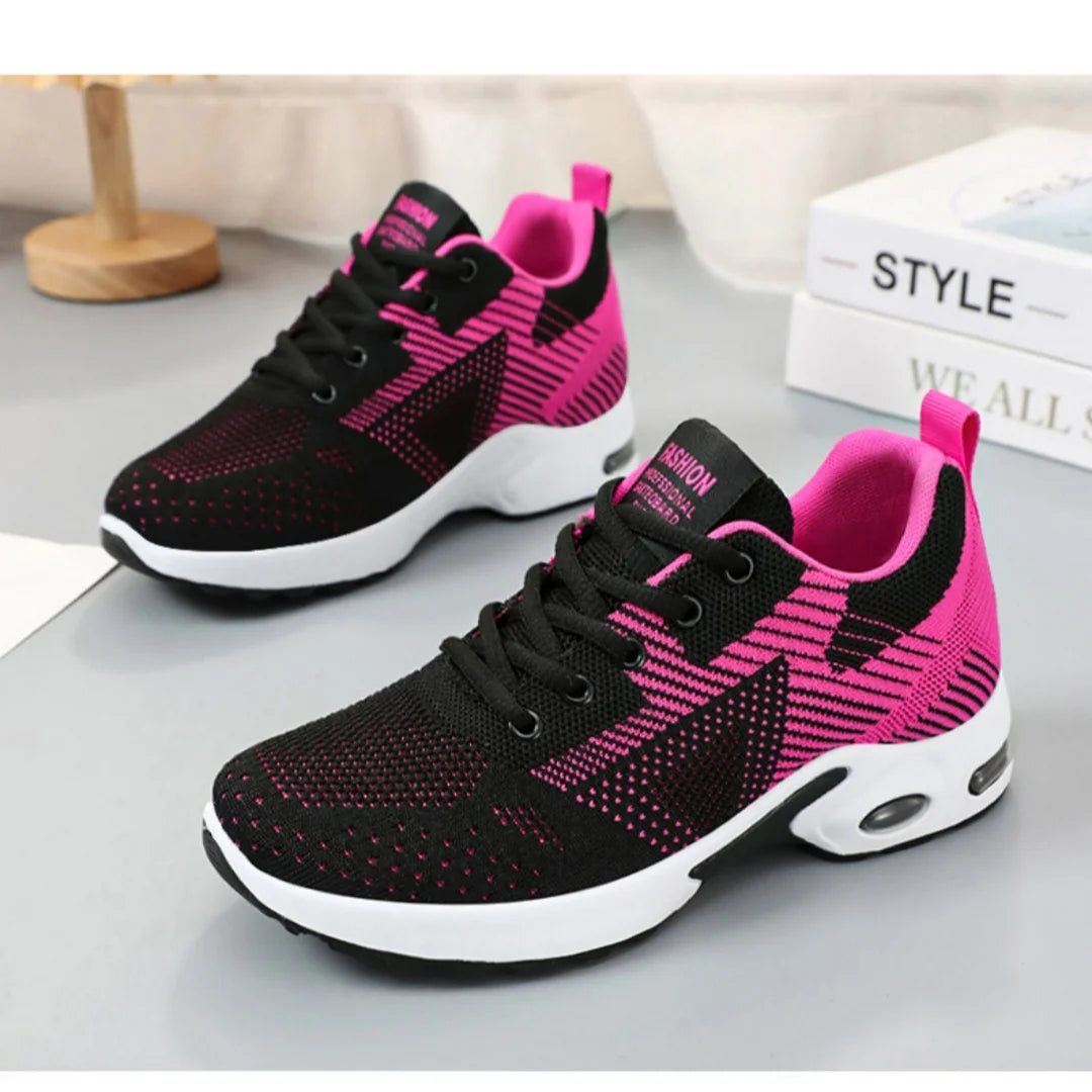 2024 Spring Women’s Running Shoes - Large Size Casual Lace-Up Air Cushion Sneakers, Breathable Sports Shoes