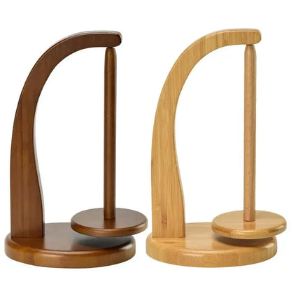 360° Rotation Wooden Yarn Holder: Spinning Knitting Tools - Crochet Holder with Rotating Magnetic Thread Spool, Wool Ball Winder