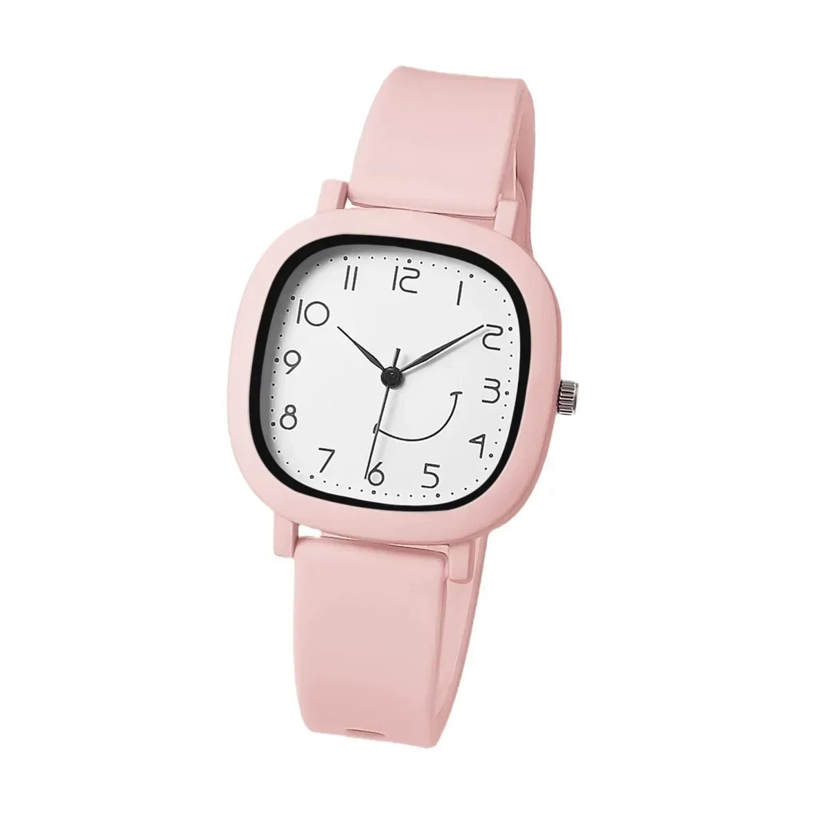 Brand New Women's Quartz Watch – Jelly Colored Silicone Strap, Student Sports Watch with Smile Dial, Simple Wristwatch