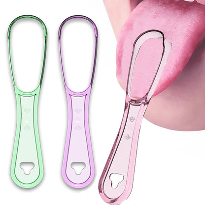 Adult Tongue Scraper - Reusable Tongue Cleaning Tool, Food Grade Plastic Mouth Scraper for Washable Oral Hygiene Care