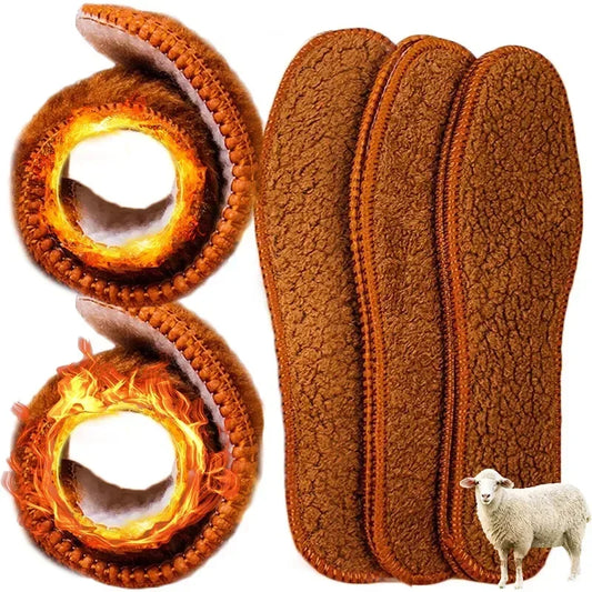 Winter Alpaca Wool Insoles - Soft Plush Thermal Shoe Insoles for Women and Men, Breathable Heat Pads for Snow Boots