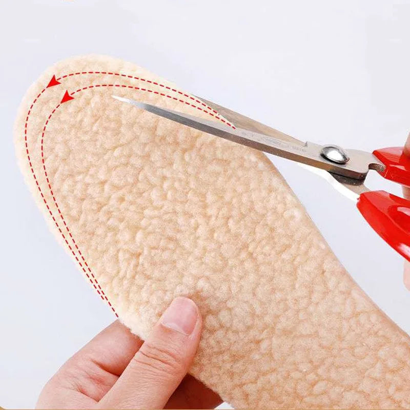 Natural Lamb Fleece Insoles - Soft Wool Thicken Shoepad for Men and Women, Winter Warmth Thermal Shoe Pads