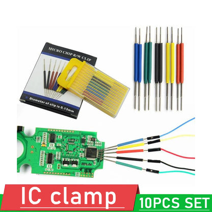 10X Universal Chip Clamp Micro IC Test Clip | SOP, SOIC, TSOP, MSOP, SSOP, SMD IC Socket Adapter | Programmer Logic Analyzer Tool