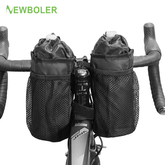 NEWBOLER Bicycle Bag - Cycling Water Bottle Carrier Pouch, MTB Bike Insulated Kettle Bag, Riding Handlebar Bag Bicycle Accessory