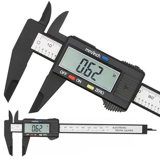 150mm/100mm Electronic Digital Caliper - Carbon Fiber Dial Vernier Gauge Micrometer Measuring Tool, Precision Digital Ruler