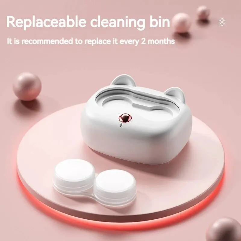 Portable High Frequency Vibration Contact Lens Cleaner: Cleaning Case with Beauty Pupil Storage - Convenient Cleaning Container Tools