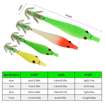 Glowing Tube Fishing Hook - Soft Squid Hook for Sea Fishing - Biomimetic Bait for Enhanced Visibility