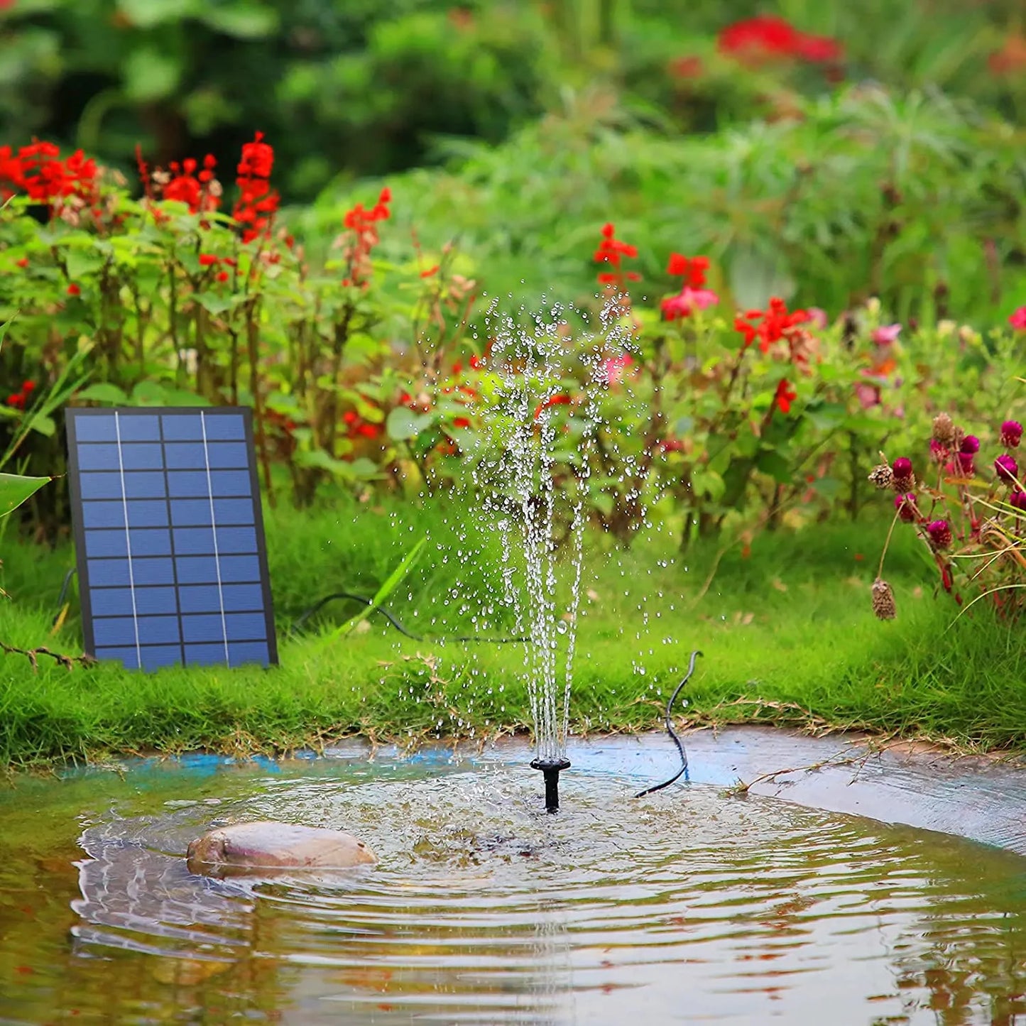 Solar Symphony: 2.5W Fountain Pump with 6 Nozzles & 4ft Water Pipe - Elevate Your Bird Bath, Pond, and Garden Oasis!