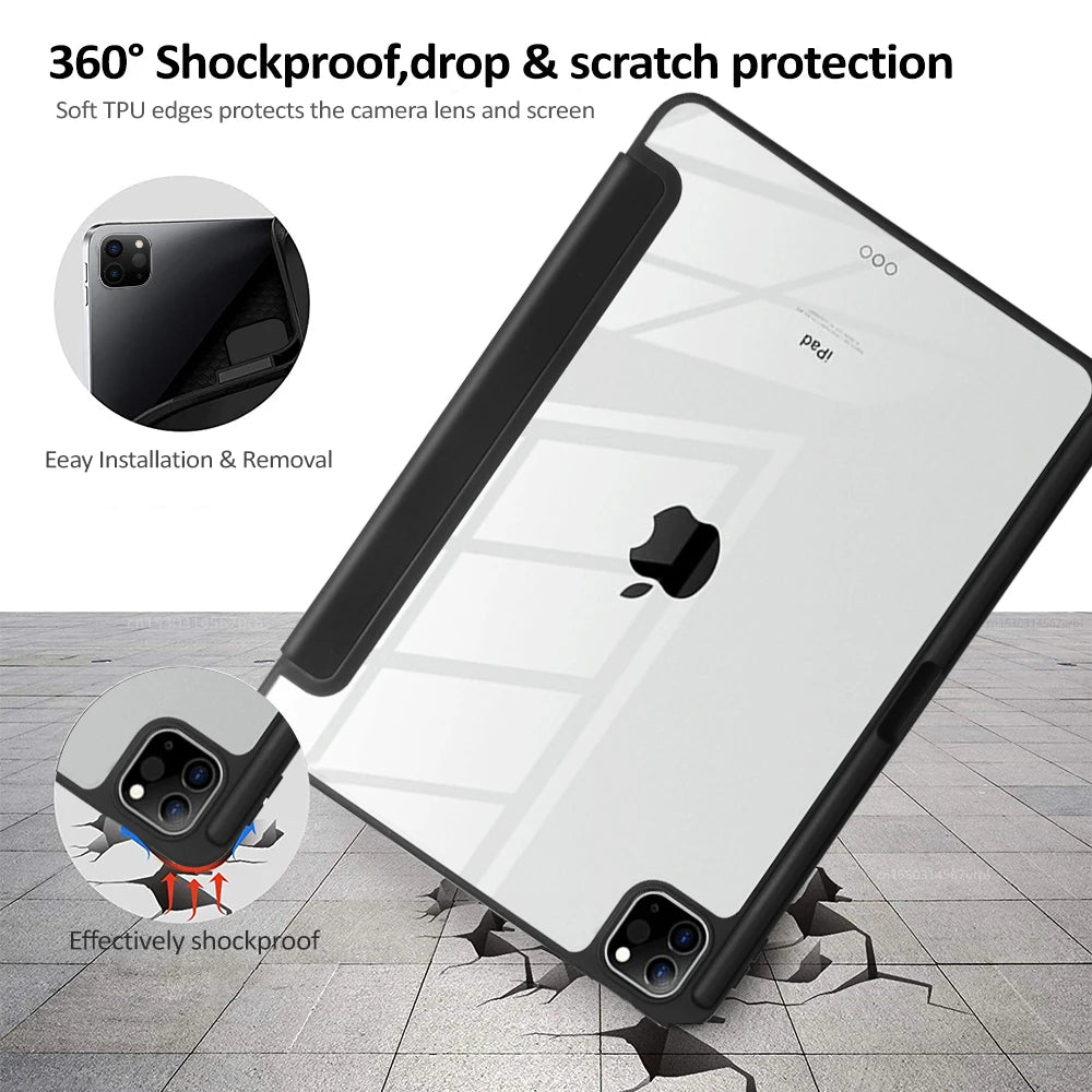 Shockproof iPad Case: Compatible with iPad Pro 11/12.9, iPad 10th/9th/8th/7th Generation, iPad Air 4/5, iPad Mini 6 - Protective Cover for 2021/2022 Models