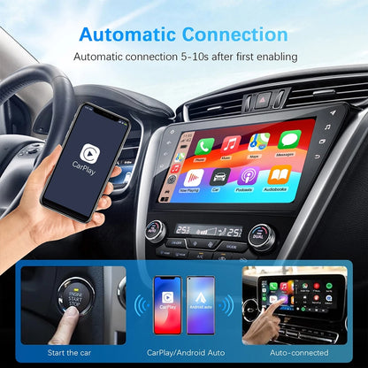 2024 Android Auto Wireless Adapter - Mini 2-in-1 Box with Apple CarPlay Dongle, Plug and Play Wired/Wireless WIFI for Cars