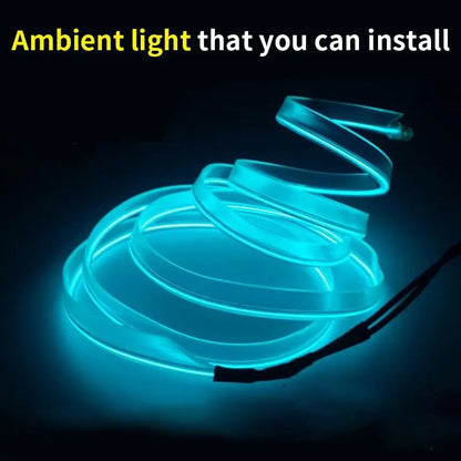 5m Car Interior Atmosphere LED Strip: DIY Flexible EL Cold Light Line Tube with USB - Auto Decoration Ambient Lamp for Unique Car Atmosphere