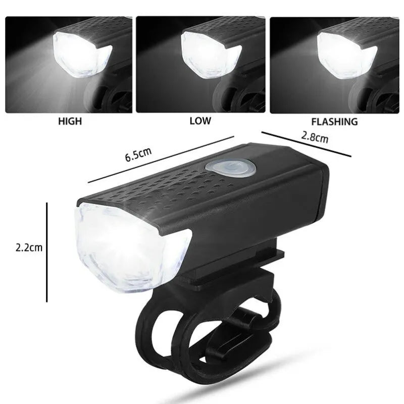 USB Rechargeable Bike Light Set | Front Light with Taillight, Easy Installation, 3 Modes Bicycle Accessories