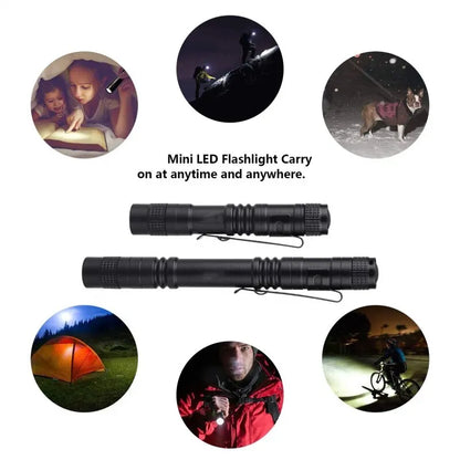 Mini Portable LED Pen Light - Ultra Bright Handheld Flashlight for Camping, Outdoor Emergency - High Lumens Linterna Torch