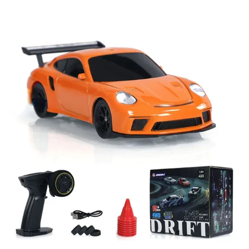 2.4G RC Drift Car 1/43 Scale - 4WD High Speed Remote Control Mini Racing Car, Four Wheel Drive Radio Controlled Toy for Boys