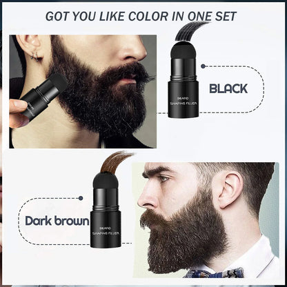 Beard Pen Beard Filler Pencil and Brush - Enhancer for Lasting Repair, Moustache Coloring & Shaping - Waterproof Hair Pencil