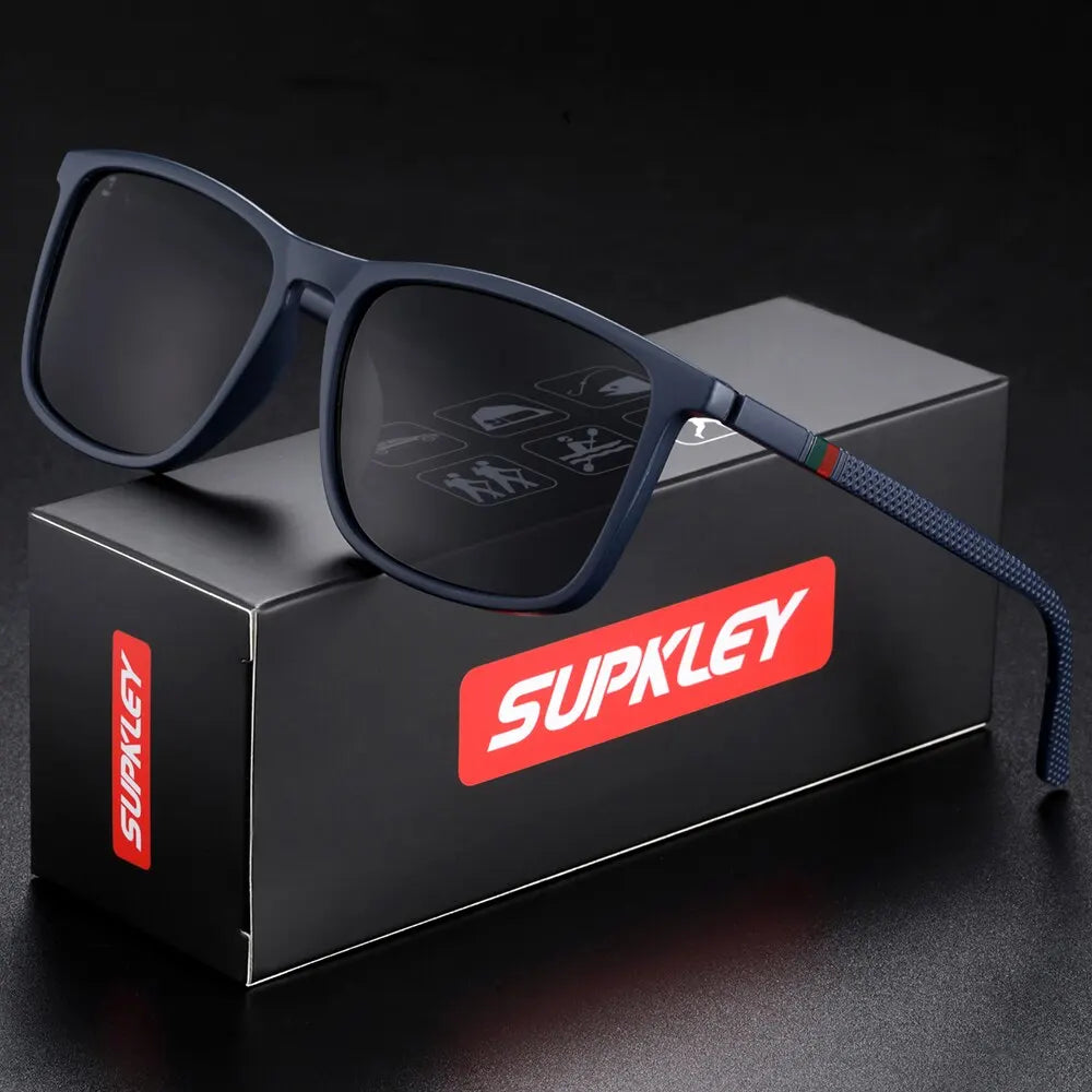 SUPKLEY Sports Sunglasses for Men: Polarized Square Sun Glasses, Comfortable Lightweight Eyewear Accessory with Original Design