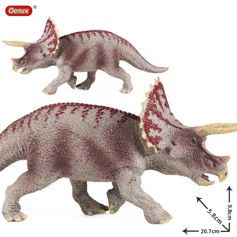 Oenux Dinosaurs World Action Figures - Savage Jurassic Collection Featuring Indominus Rex, Spinosaurus and Triceratops, Ideal Kids Gift