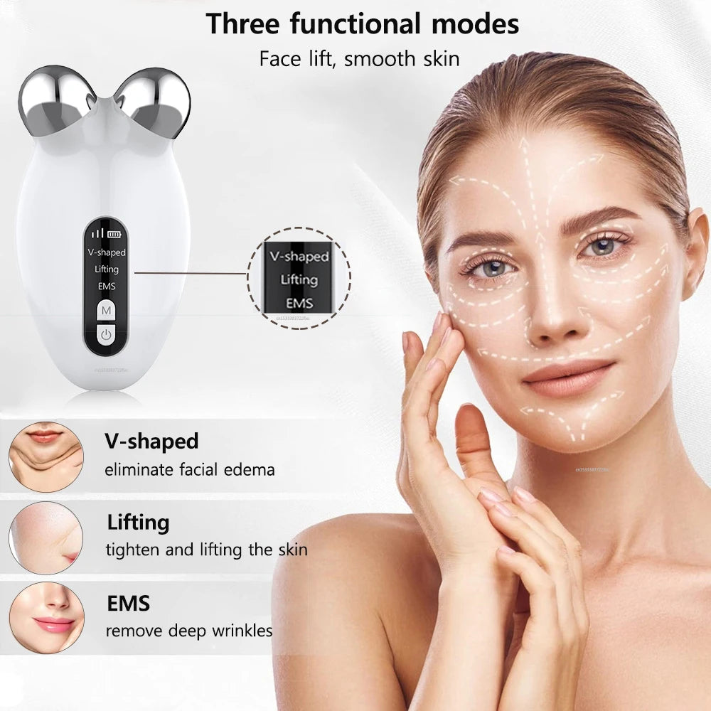 Face Lifting Massager - EMS Microcurrent Wrinkle Lift Machine for Facial Massage and Anti-Wrinkle Care