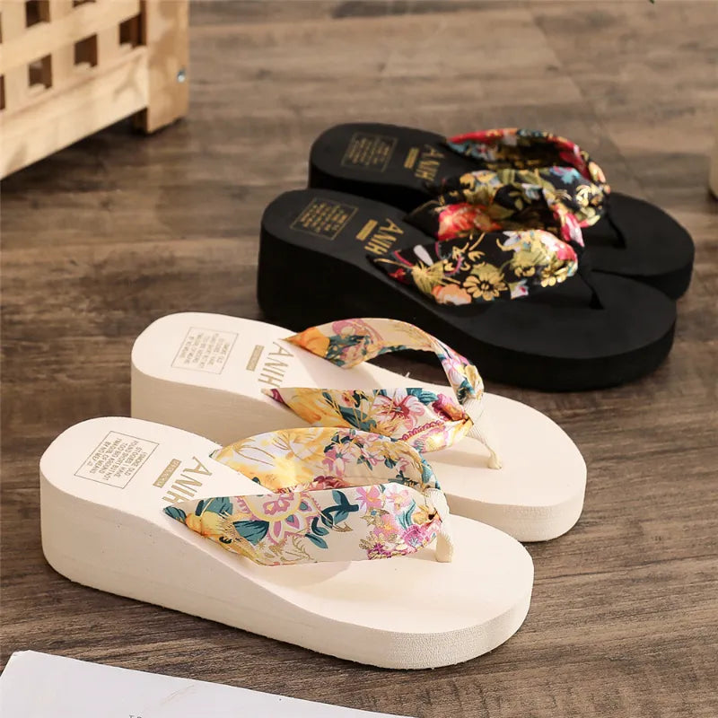 Fashion Women's Flip Flops - Summer Beach Platform Slippers, Casual Wedges Sandals for Outdoor Summer Shoes