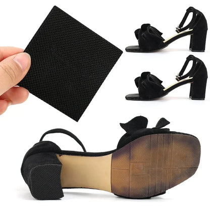 10/2Pcs Women's High Heel Sole Protectors - Black Anti-Slip, No-Adhesive Sticker Pads for Sandals and Oxfords