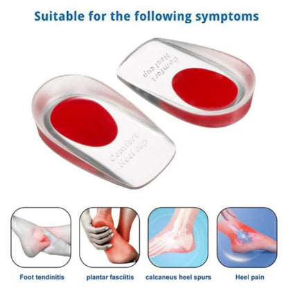 Soft Silicone Gel Insoles for Men and Women - Transparent Heel Pain Relief, Foot Massager Care Shoe Pads, Foot Care Tool