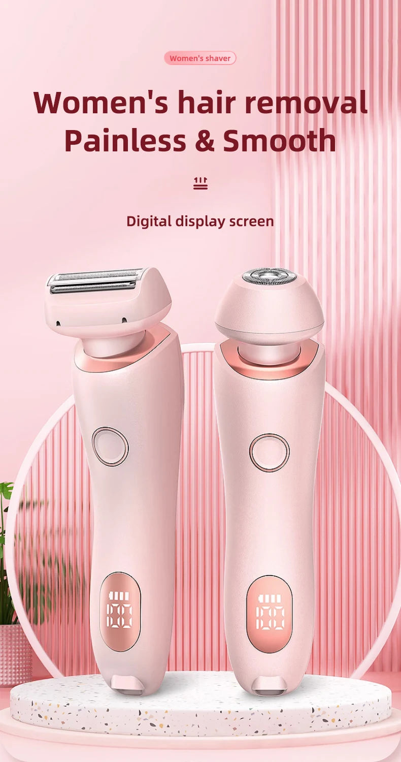 Painless Hair Removal Epilator - USB Rechargeable Trimmer for Women, Body, Face, Leg, Armpit, Bikini, and Pubic Shaver