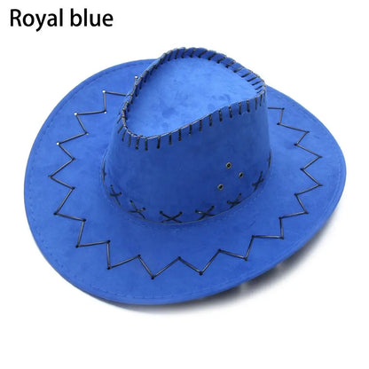 Unisex Suede Cowboy Fedora Hat - Fashionable Wide Brim Jazz Hat, Western Style Felt Panama Cap for Dress and Casual Wear