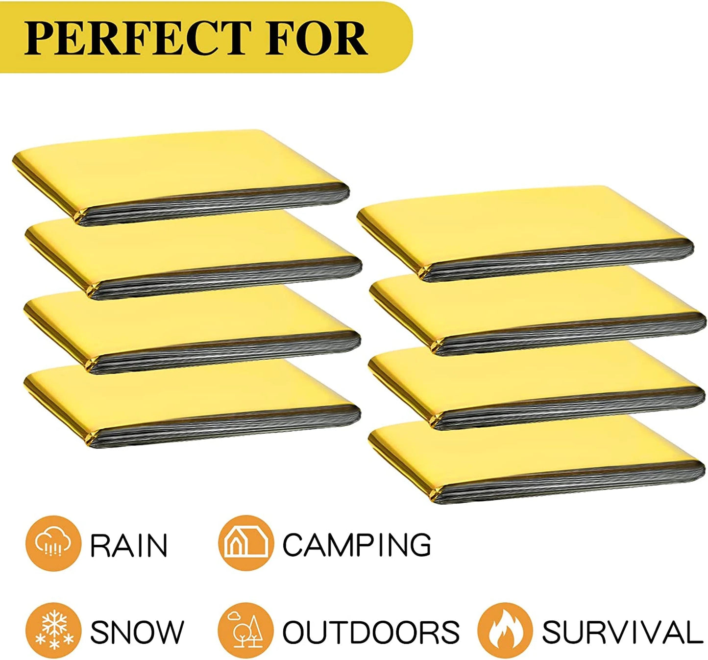 Outdoor Emergency Survival Blanket: Waterproof Gold-Silver First Aid Rescue Curtain Foil Thermal Military Blanket 130X210Cm