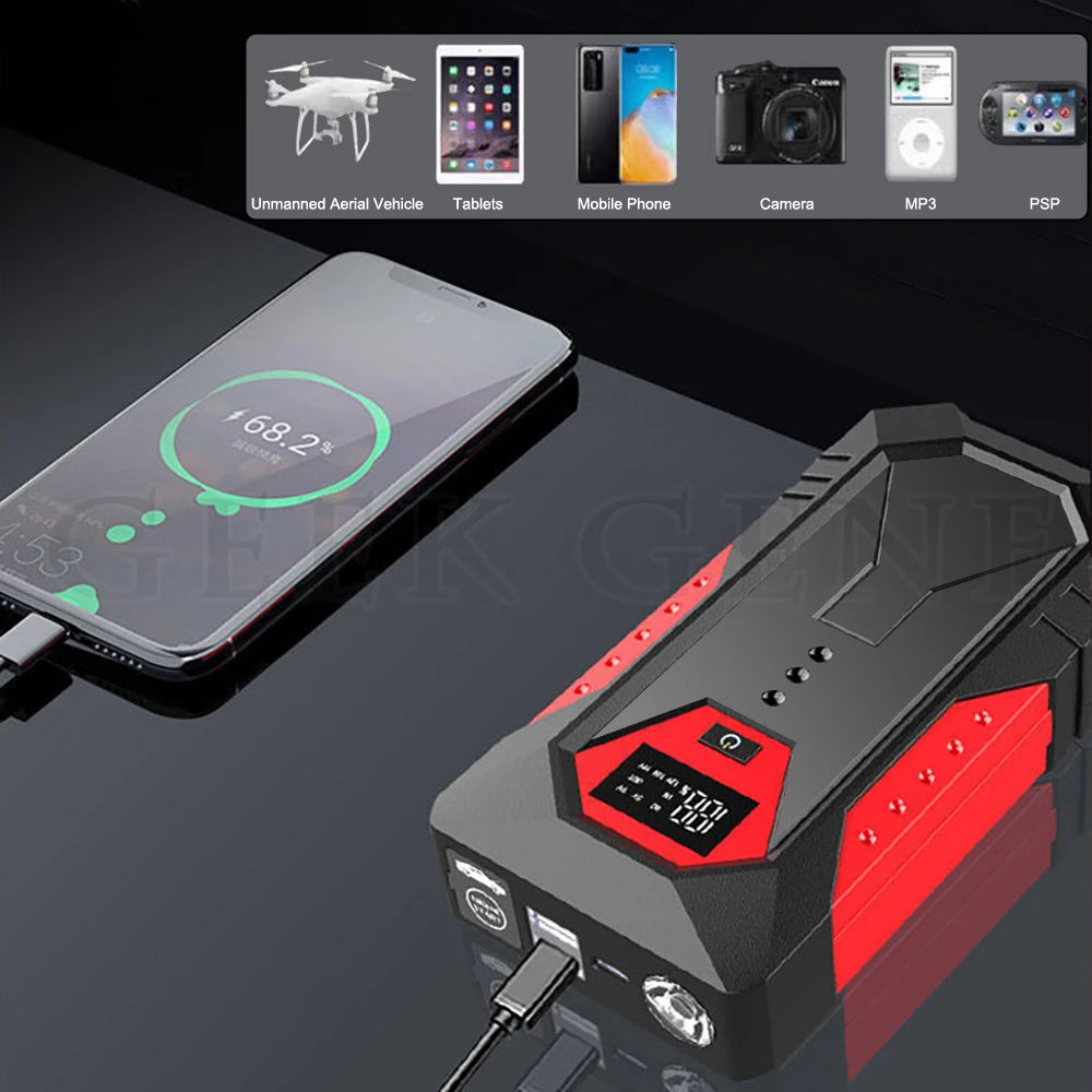 New 1200A Car Jump Starter & Power Bank - 18000mAh Battery Charger for Petrol & Diesel Cars - Auto Battery Booster for Easy Car Starting