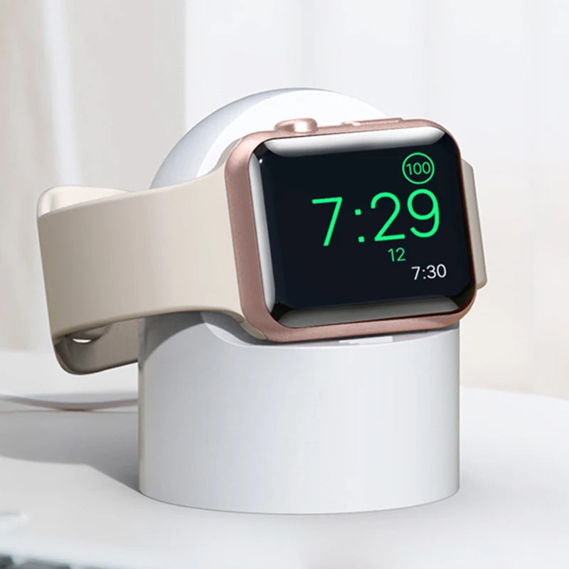 Charger Stand for Apple Watch Series - Durable Silicone Nightstand Mode Stand for Ultra/8/SE2/7/6/SE/4/3 (49mm/45mm/44mm/42mm/41mm/40mm/38mm)