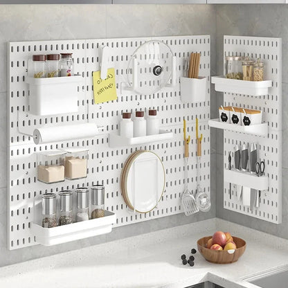 Pegboard Wall Panels – DIY Organizer Kit for Tool Storage, Mounting Display Rack for Bathroom and Kitchen